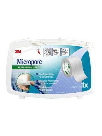 3m Micropore Cerotto Carta Dispenser Rocchetto 2,5cmx5mt