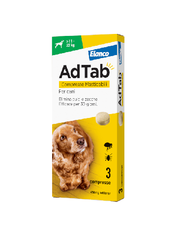 Adtab Antiparassitario Cani 11-22kg 450mg 3 Compresse Masticabili