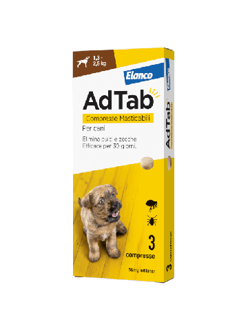 Adtab Antiparassitario Cani 1,3-2,5kg 56mg 3 Compresse Masticabili