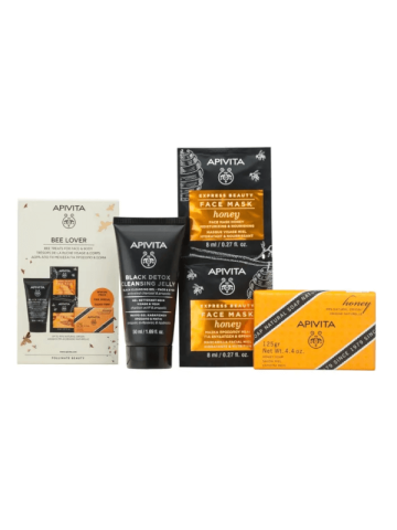 Apivita Cofanetto Bee Lover Black Detox Miele Detergente Maschera