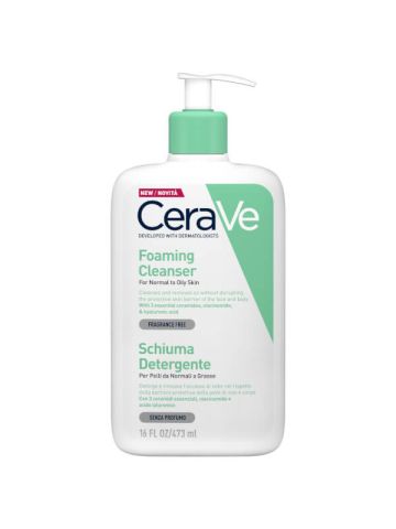 Cerave Schiuma Detergente Viso Corpo Pelle Grassa 473ml