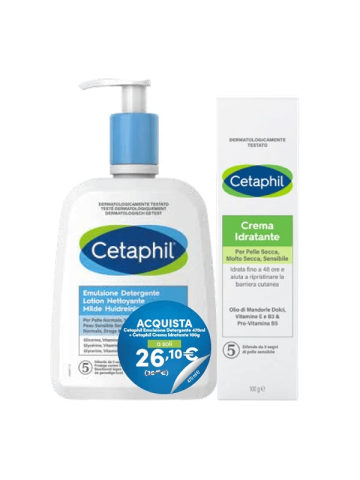 Cetaphil Bipack Emulsione Detergente + Crema Idratante 470ml+100ml