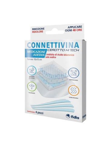 Connettivina Cerotto Hi Tech Medicazione Acido Ialuronico 10x10cm