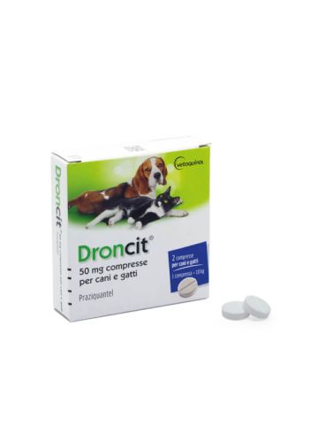 DRONCIT_50MG_PARASSITI_INTESTINALI_CANI_GATTI_2_COMPRESSE