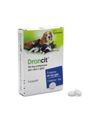 Droncit 50mg Parassiti Intestinali Cani Gatti 6 Compresse