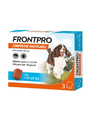 Frontpro Antiparassitario Cane 10-25kg 68mg 3 Compresse Masticabili