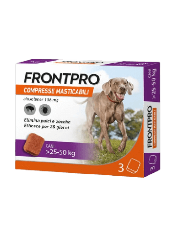 Frontpro Antiparassitario Cane 25-50kg 136mg 3 Compresse Masticabili