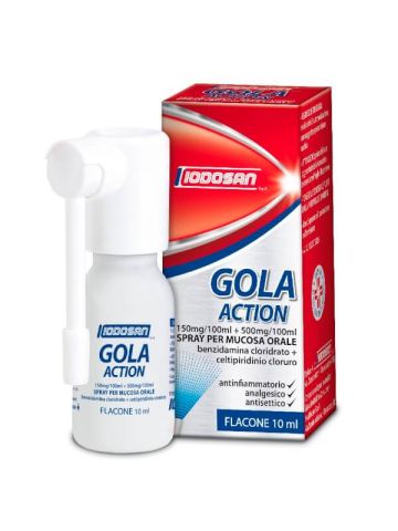 Iodosan Gola Action Spray 0,15%+0,5% Mal Di Gola 10ml