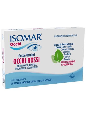 Isomar Occhi Rossi Gocce Oculari 0,2% Monodose 10 Flaconcini 0,5ml