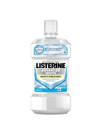 Listerine Advanced White Gusto Delicato Collutorio Denti Bianchi 500ml