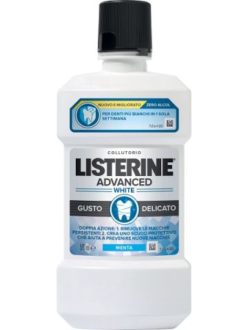 Listerine Advanced White Gusto Delicato Collutorio Denti Bianchi 500ml Sostituito