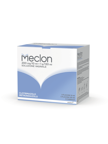 Meclon Soluzione Vaginale 5 Flaconi 130ml + 5 Flaconi 10ml