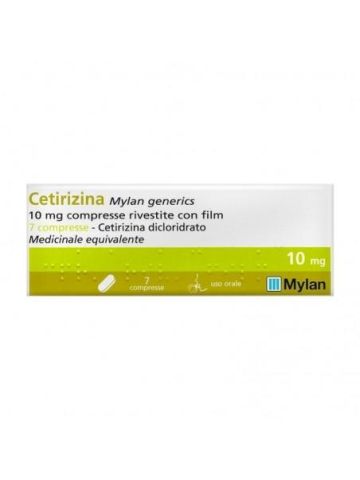 Mylan Cetirizina 10mg Antistaminico Rinite Allergica 7 Compresse Rivestite