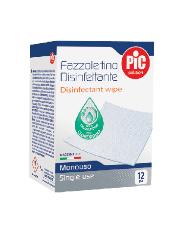Pic Solution Fazzolettini Disinfettanti Clorexidina 12 Pezzi