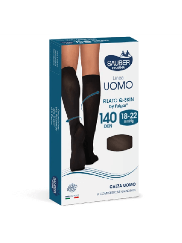 Sauber Linea Uomo Calza Filato Q-skin 140 Den Colore Nero