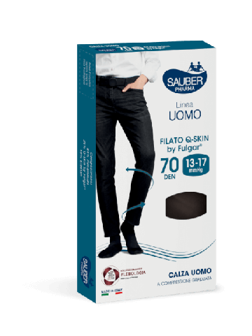 Sauber Linea Uomo Calza Filato Q-skin 70 Den Colore Blu