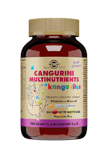 Solgar Cangurini Multinutrients Frutti Bosco Vitamine Minerali Bambini 60 Tavolette Masticabili