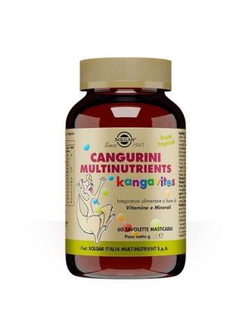 Solgar Cangurini Multinutrients Frutti Tropicali Vitamine Minerali 60 Tavolette Masticabili