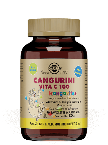 Solgar Cangurini Vita C100 Vitamina C Bambini 90 Tavolette