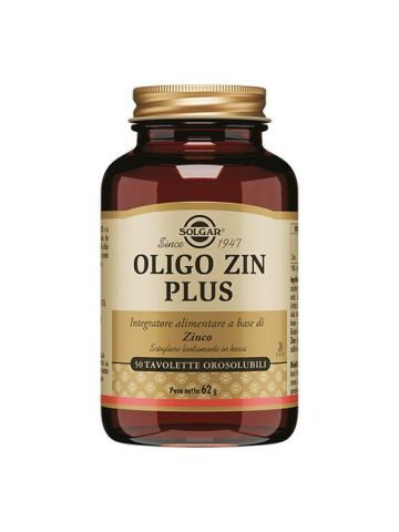 Solgar Oligo Zin Plus Zinco Difese Immunitarie 50 Tavolette Orosolubili