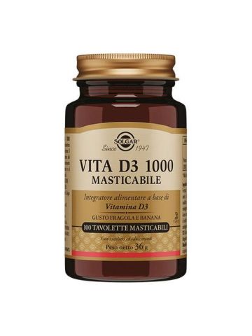 Solgar Vita D3 1000 Vitamina D Masticabile 100 Tavolette