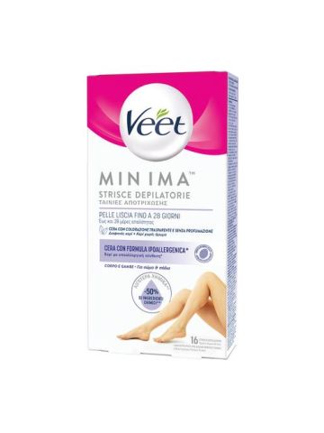 Veet Minima Strisce Depilatorie Corpo Gambe Cera Ipoallergenica 16 Pezzi