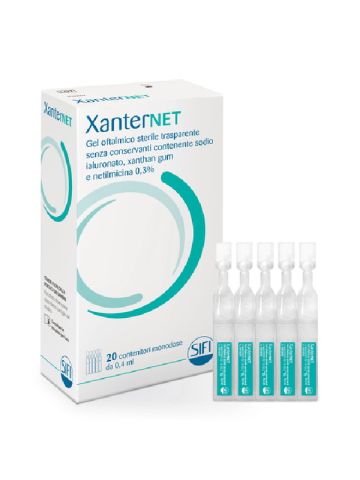 Xanternet Gel Oftalmico Antibiotico Abrasione Occhi Monodose 20 Flaconcini