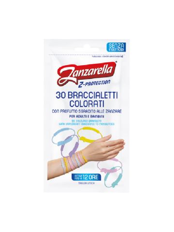 Zanzarella Z-protection Braccialetti Colorati Adulti 12 Ore 30 Pezzi