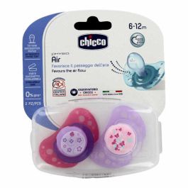 Chicco 00074833210000 Succhietto Compatto In Silicone, 6-16 Mesi, 2 Pezzi, Colori Assortiti, Con Anello Di Sicurezza E Fori Di Ventilazione - 6